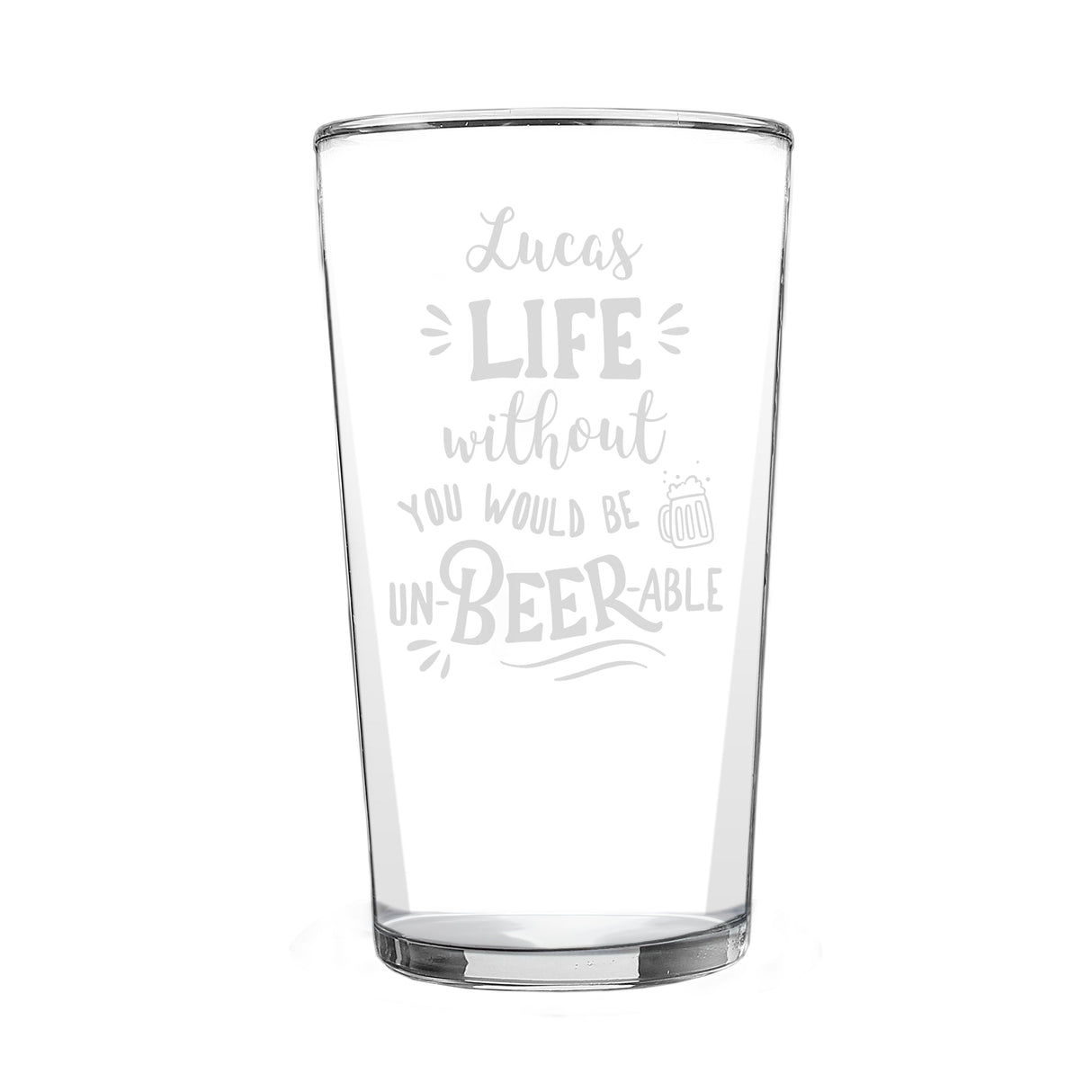 Personalised Un-beer-able Pint Glass - Shop Beer Glasses At Gift Moments - 5