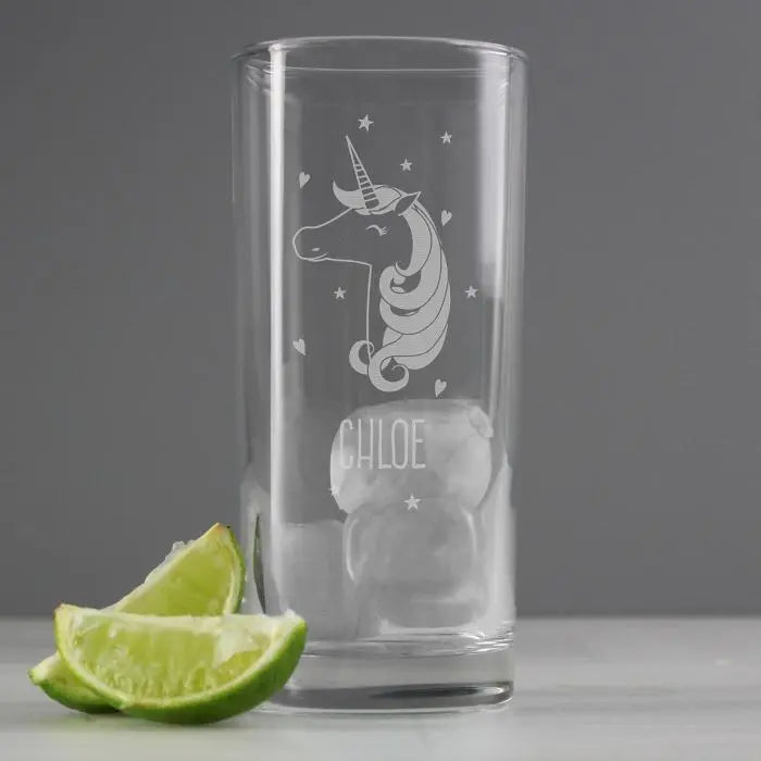 Personalised Unicorn Engraved Hi Ball Glass - Shop Highball Glasses At Gift Moments - 1