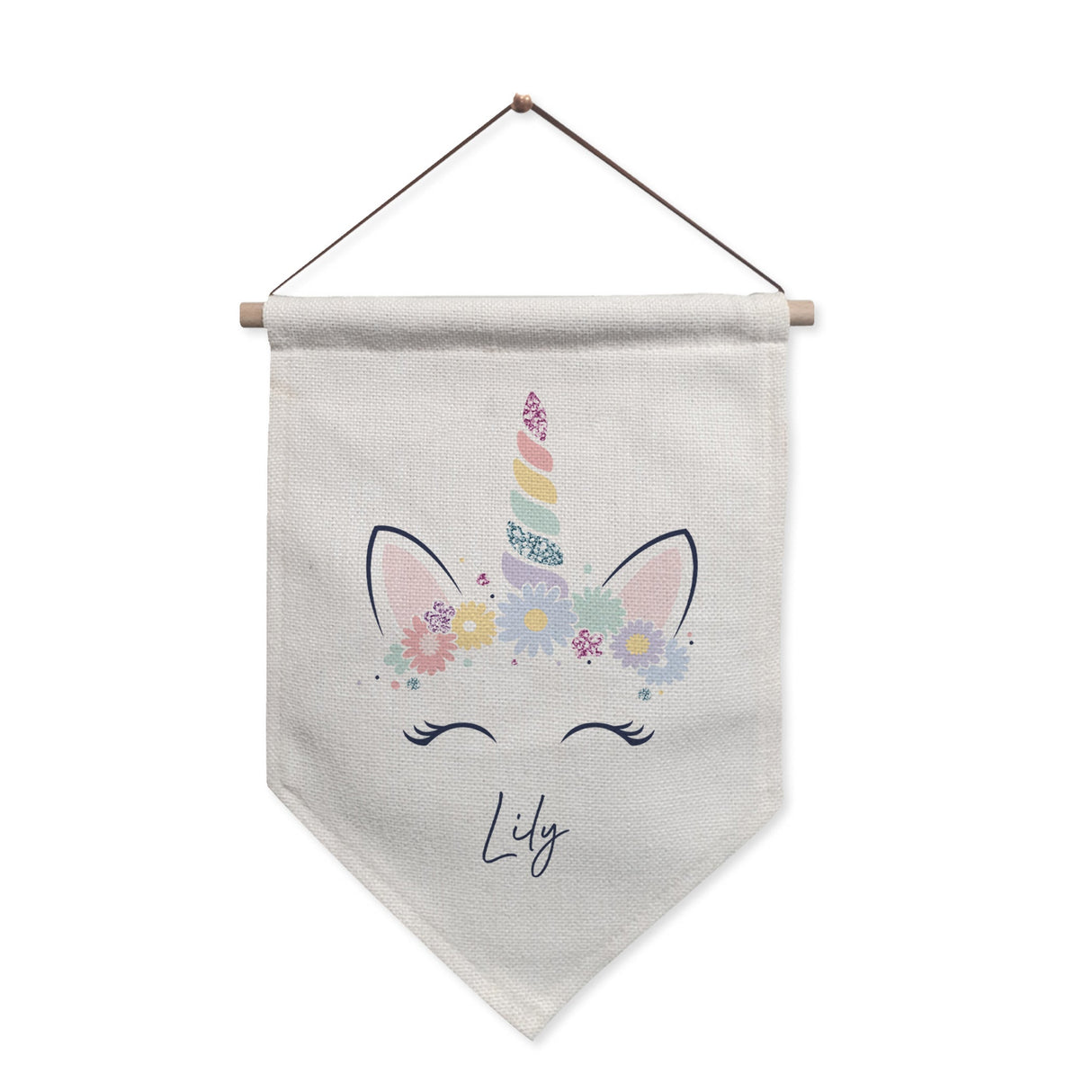 Personalised Unicorn Hanging Banner: 2 - Banners By Gift Moments