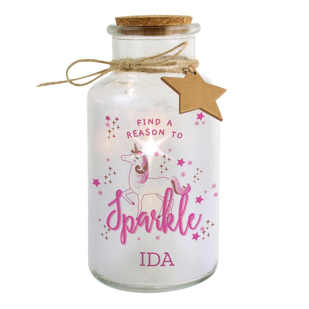Personalised Unicorn LED Glass Jar: 3 - LED Lighting By Gift Moments
