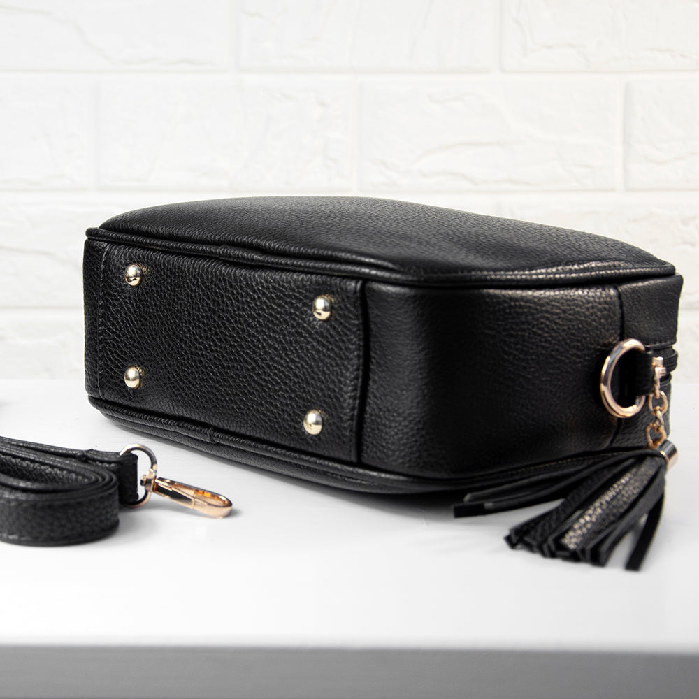 Personalised Vegan Leather Crossbody Bag in Black - Shop Bags & Purses At Gift Moments - 5