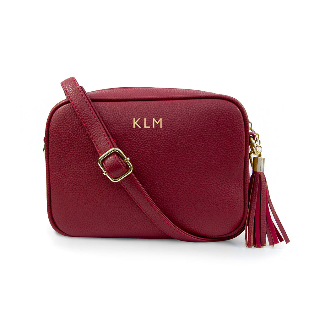 Personalised Vegan Leather Crossbody Bag in Red - Shop Bags & Purses At Gift Moments - 2