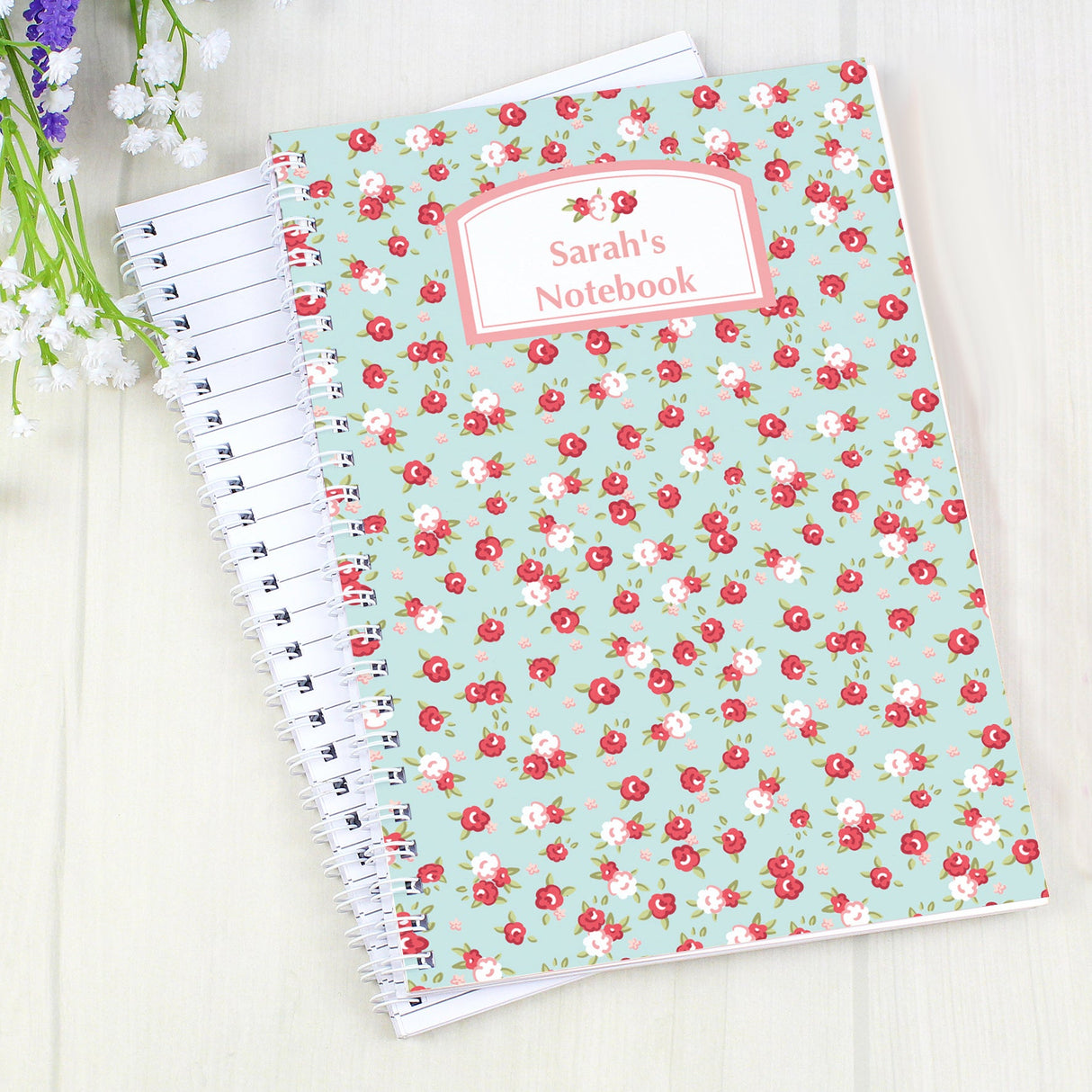 Personalised Vintage Floral A5 Notebook: 1 - Notebooks By Gift Moments