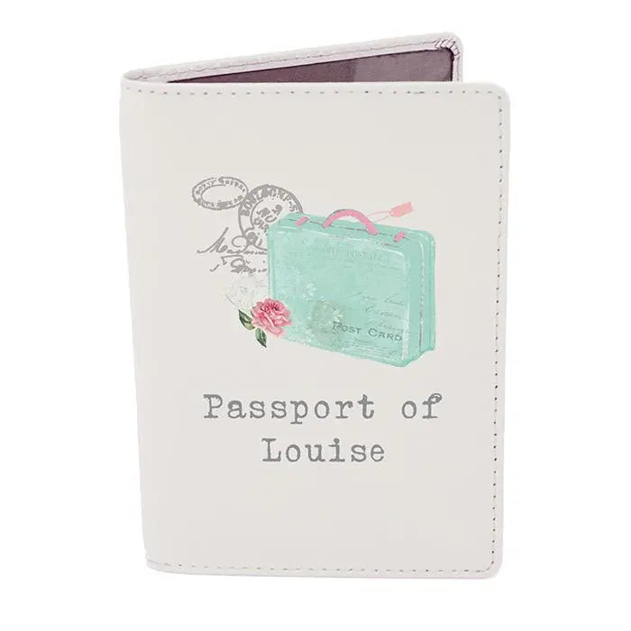 Personalised Vintage Pastel Travel Cream Passport Holder: 2 - Passport Holders By Gift Moments