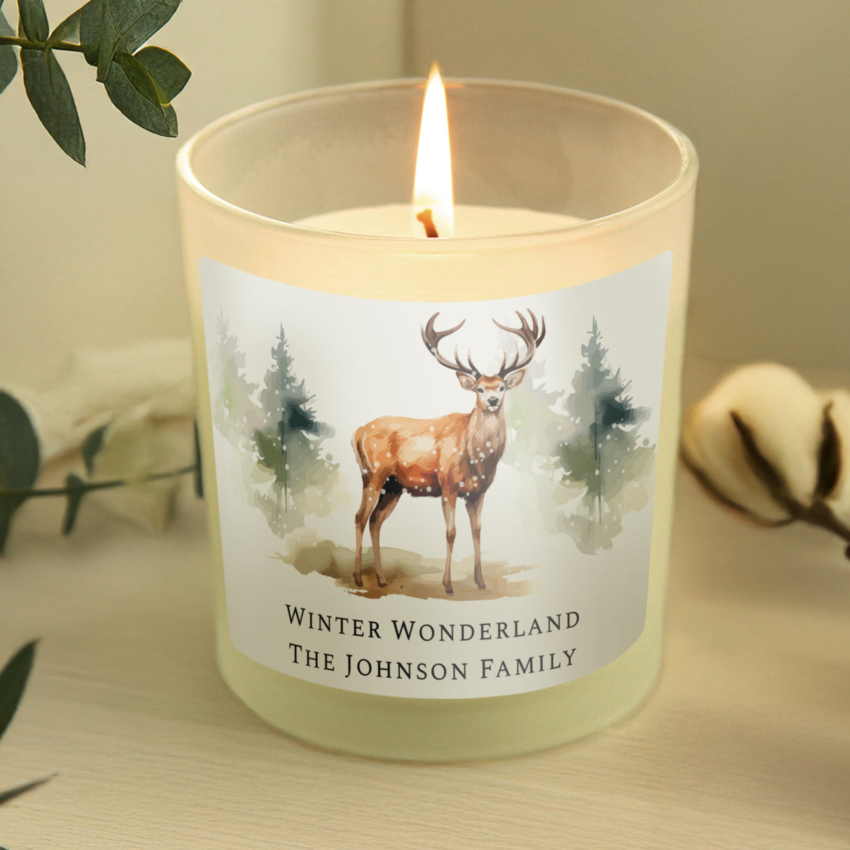 Personalised Watercolour Stag Candle Jar: 4 - Candles By Gift Moments