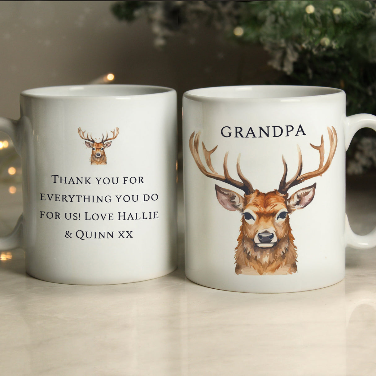 Personalised Watercolour Stag Mug: 4 - Mugs By Gift Moments