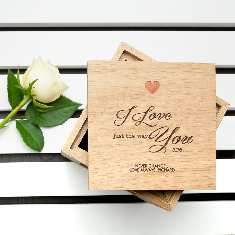 Personalised Just The Way You Are Oak Photo Cube: 1 - Photo Cubes By Gift Moments