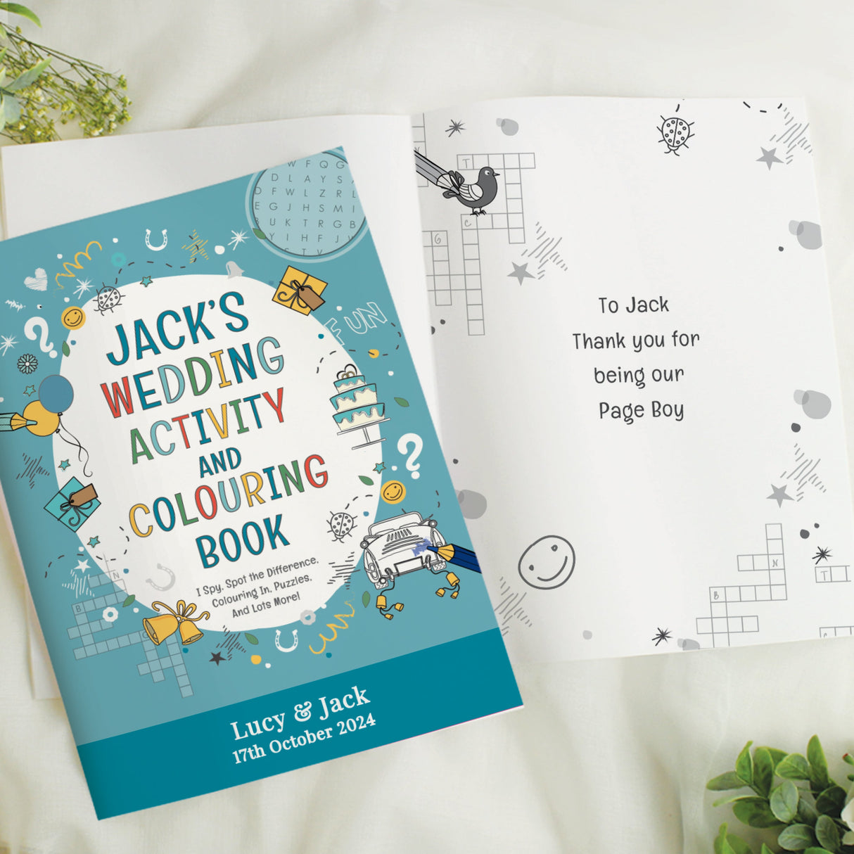 Personalised Wedding Activity Book for Boys - Shop Books At Gift Moments - 4