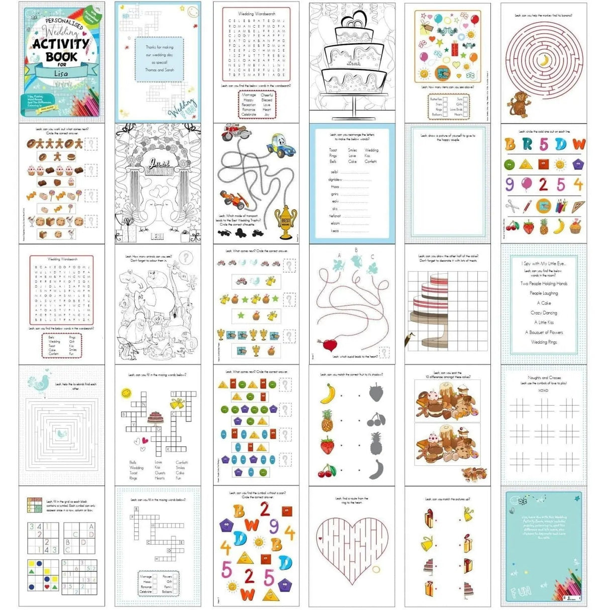 Personalised Wedding Activity Book with Stickers - Shop Books At Gift Moments - 4