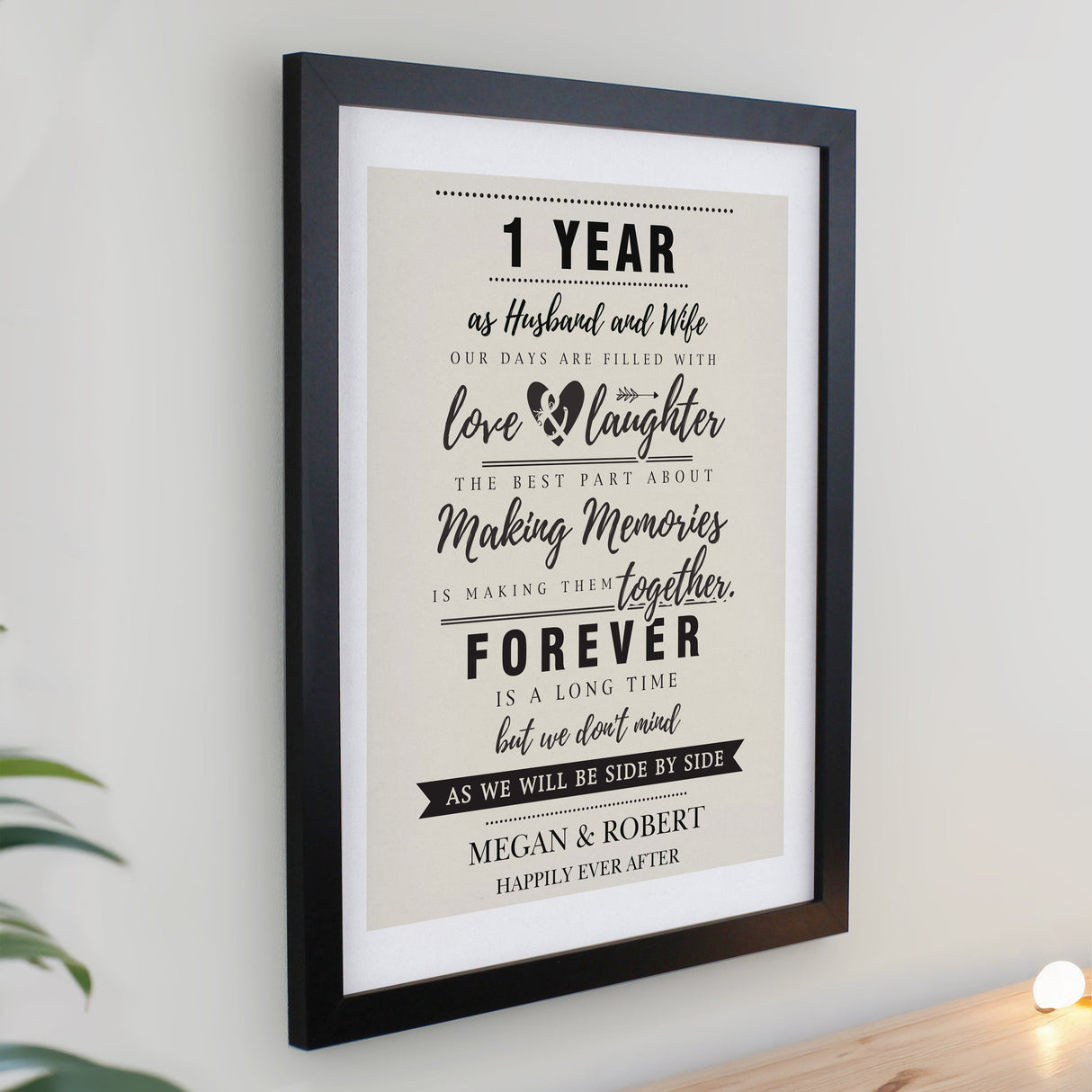 Personalised Wedding Anniversary Framed Prints: 5 - Framed Prints By Gift Moments