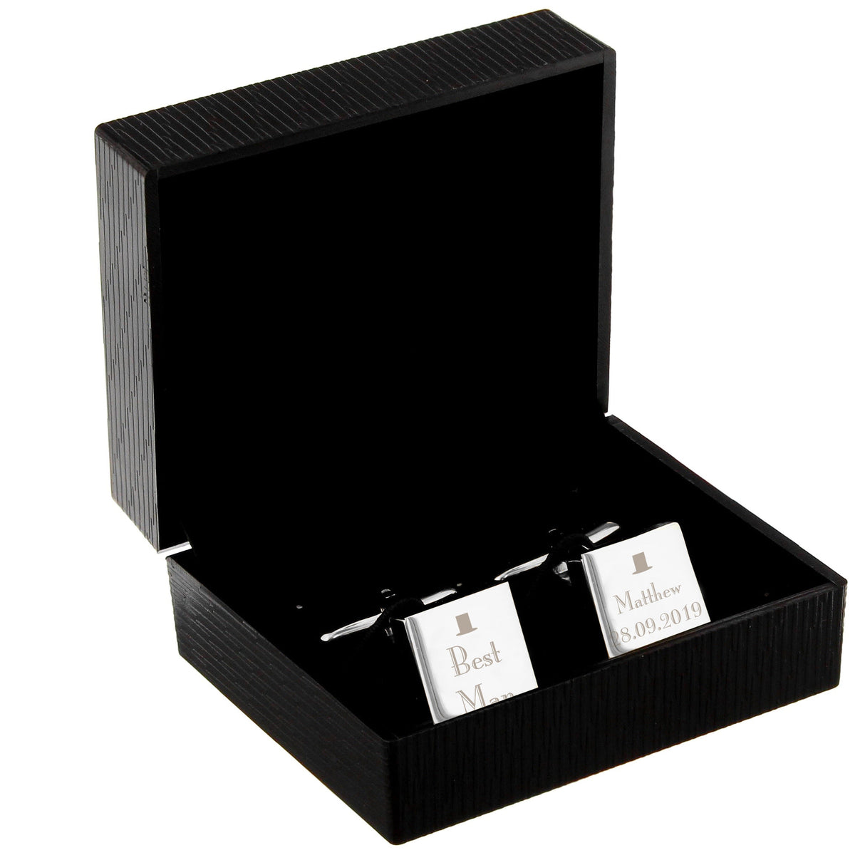 Personalised Wedding Best Man Square Cufflinks: 3 - Cufflinks & Tie Slides By Gift Moments