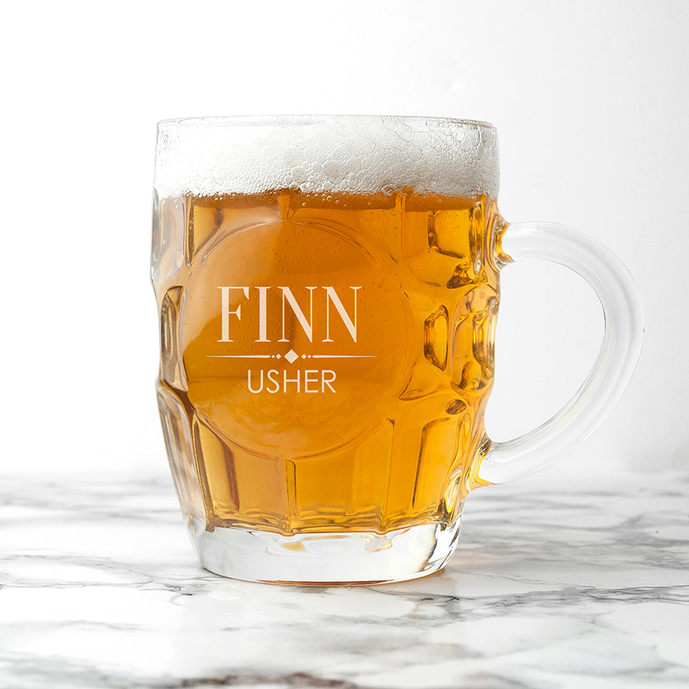 Personalised Wedding Dimpled Beer Glass - Shop Beer Glasses At Gift Moments - 1