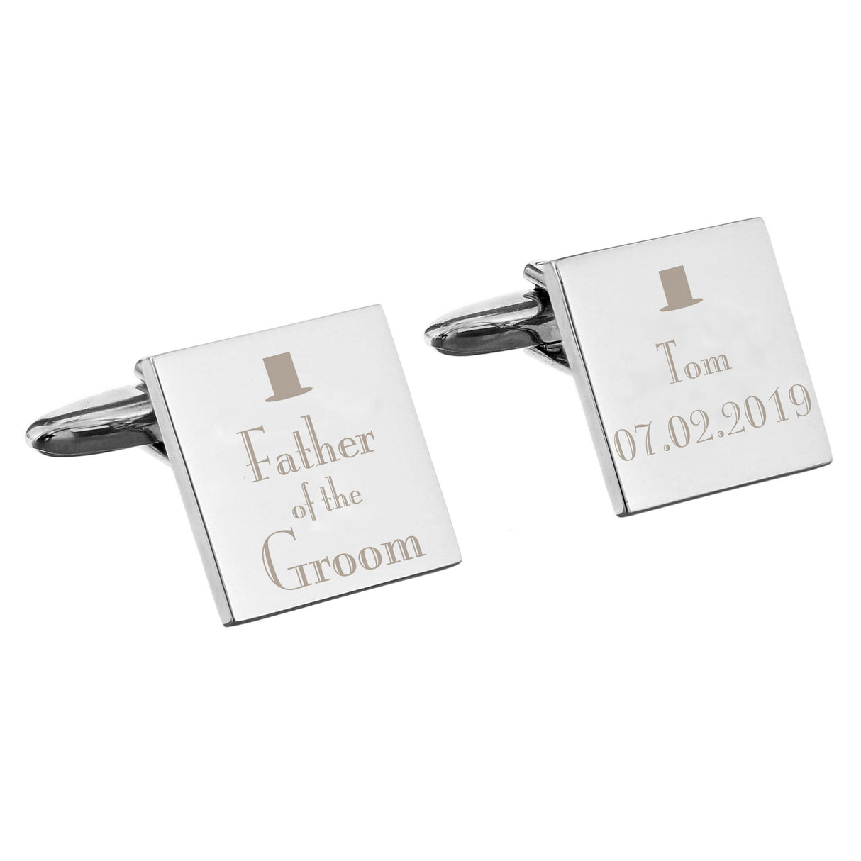 Personalised Wedding Father of the Groom Square Cufflinks - Shop Cufflinks & Tie Slides At Gift Moments - 2