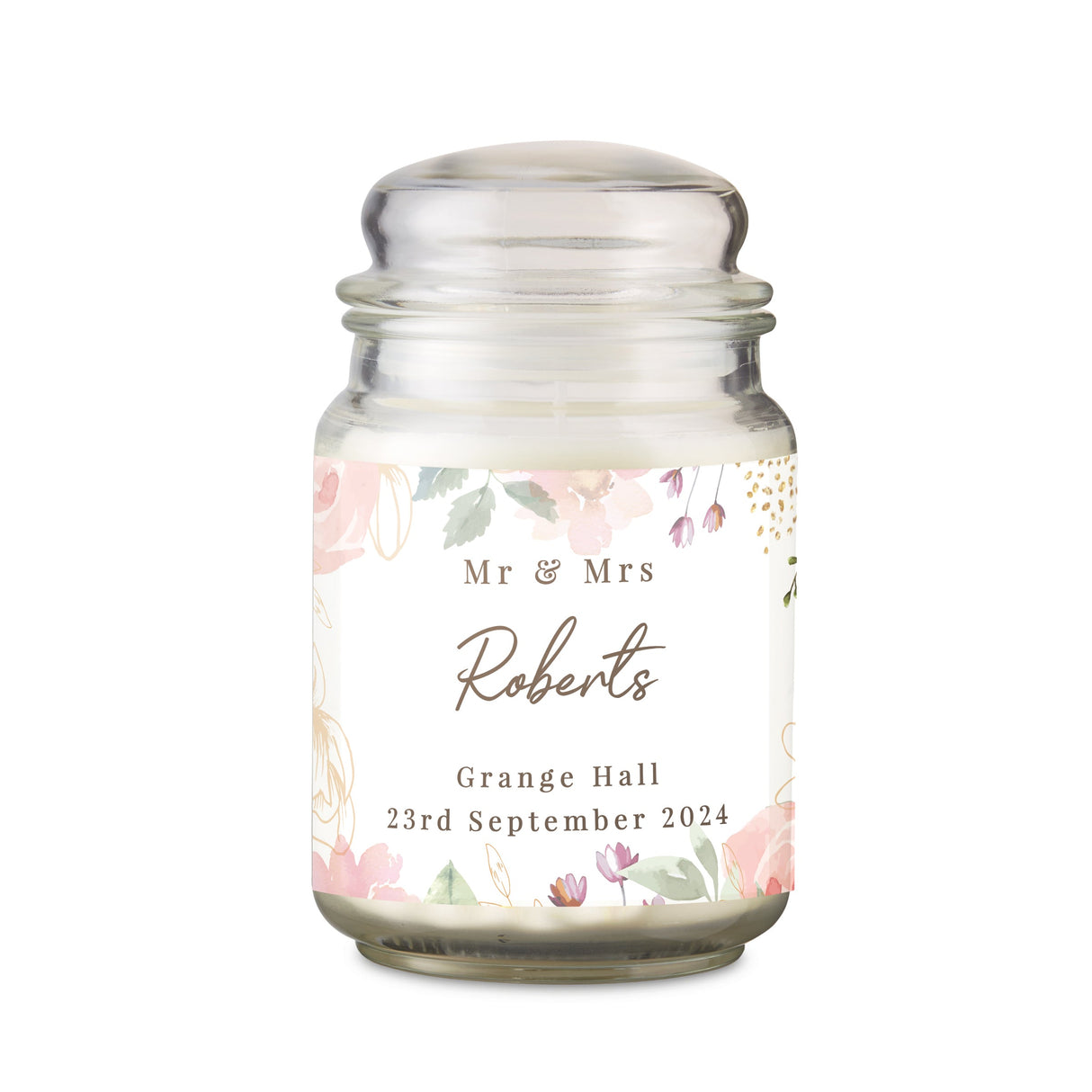 Personalised Wedding Large Candle Jar: 5 - Candles By Gift Moments