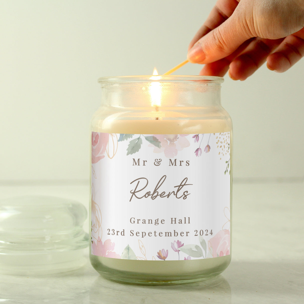 Personalised Wedding Large Candle Jar: 1 - Candles By Gift Moments