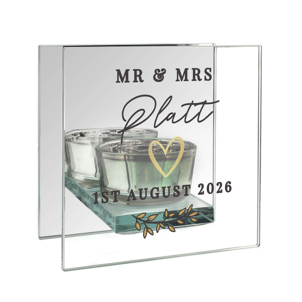 Personalised Wedding Mirrored Tealight Holder: 5 - Candle Holders By Gift Moments