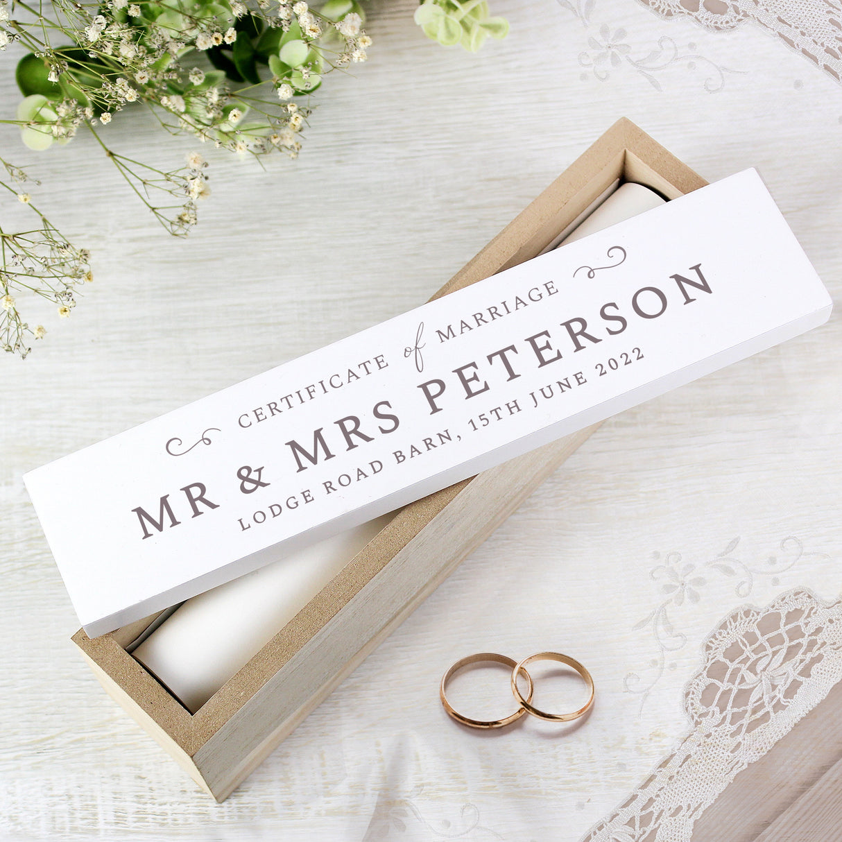 Personalised Wedding Wooden Certificate Holder: 1 - Certificate Holders By Gift Moments