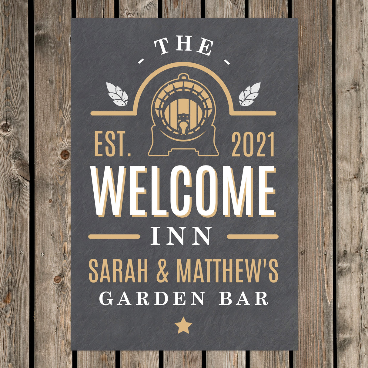 Personalised The Welcome Inn Metal Sign: 3 - Signs & Plaques By Gift Moments