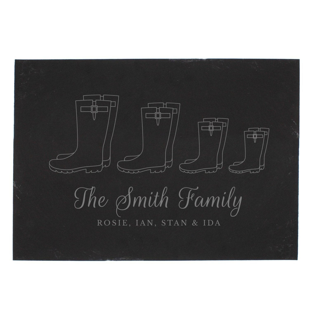 Personalised Welly Boot Family of Four Slate: 3 - Signs & Plaques By Gift Moments