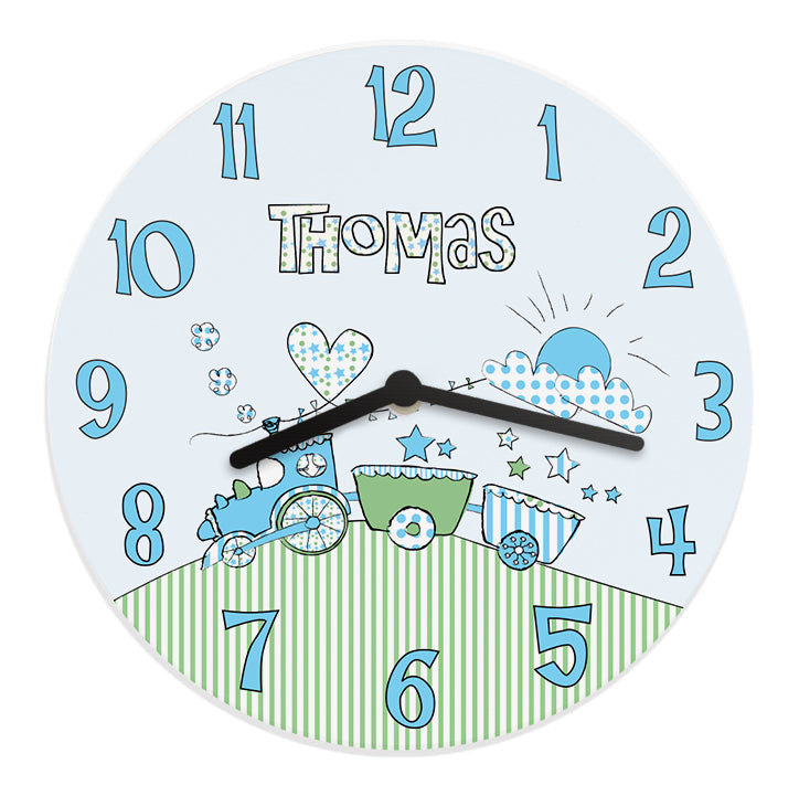 Personalised Whimsical Train Clock: 4 - Clocks By Gift Moments