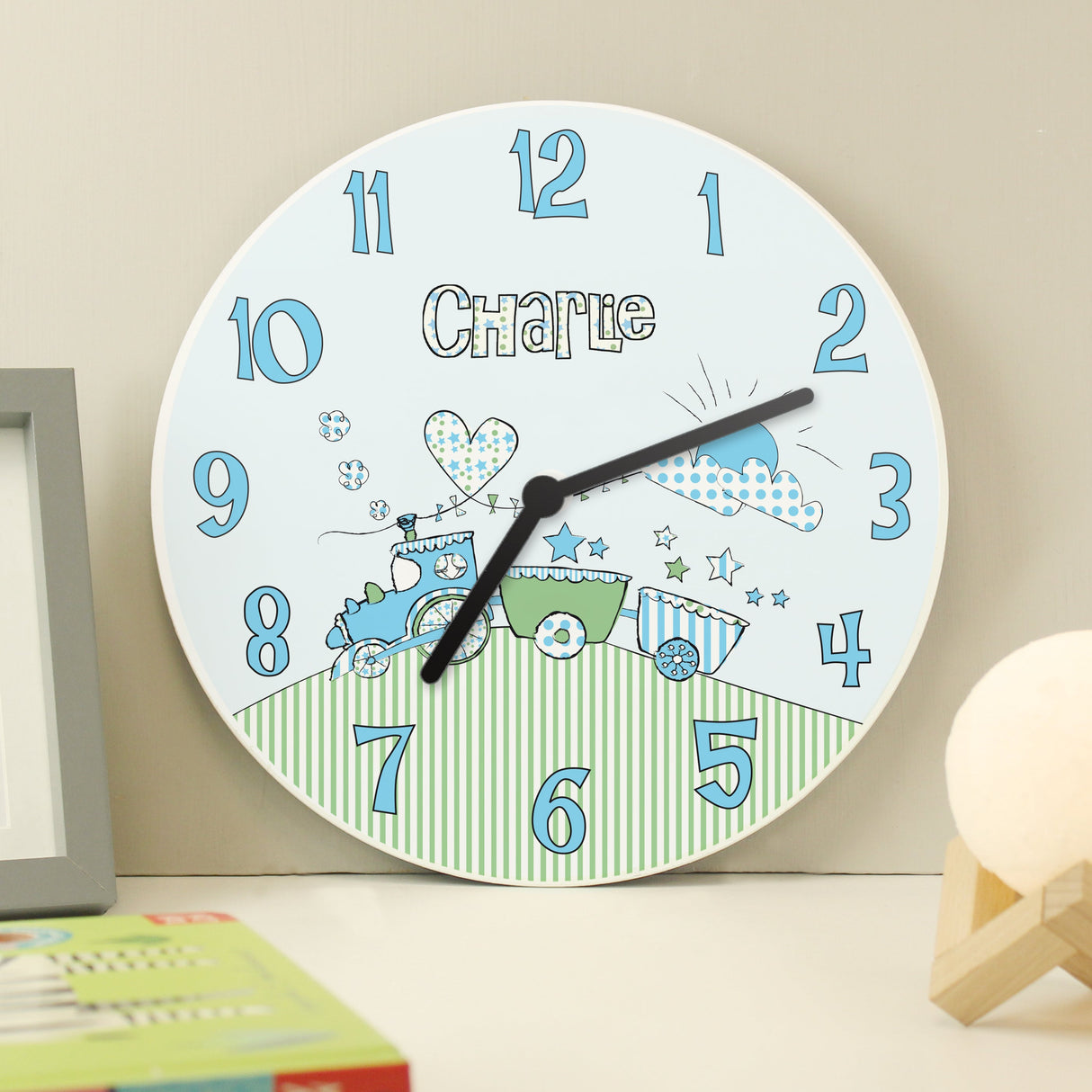 Personalised Whimsical Train Clock: 1 - Clocks By Gift Moments