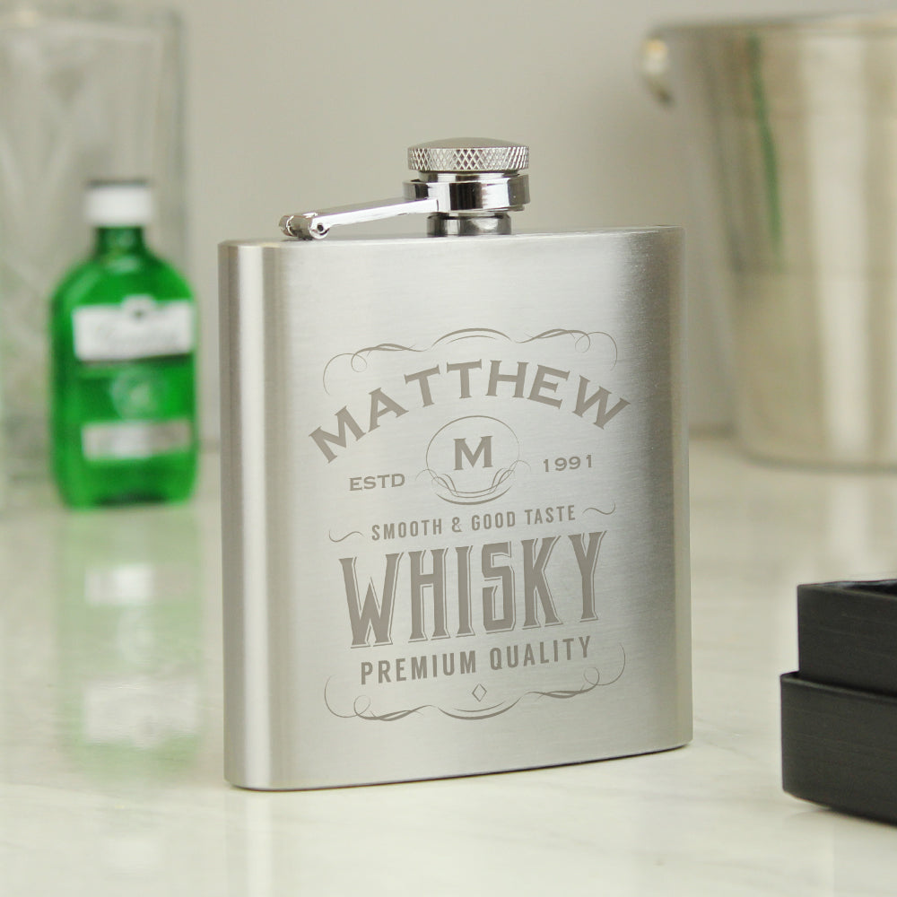 Personalised Whisky Hip Flask: 1 - Hip Flasks By Gift Moments
