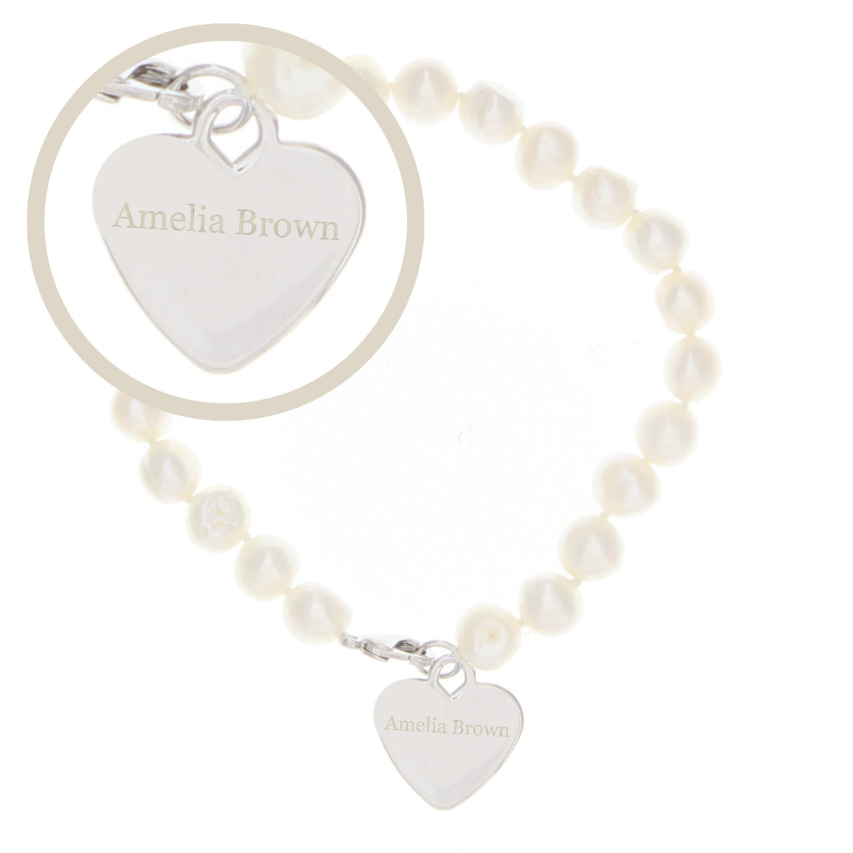 Personalised White Freshwater Pearl Name Bracelet: 3 - Bracelets By Gift Moments