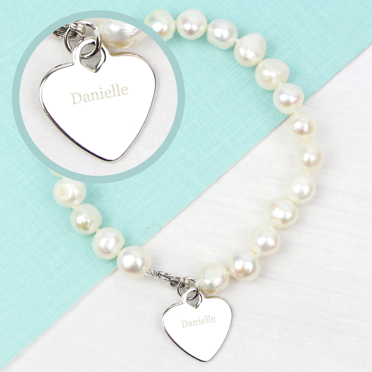 Personalised White Freshwater Pearl Name Bracelet: 5 - Bracelets By Gift Moments