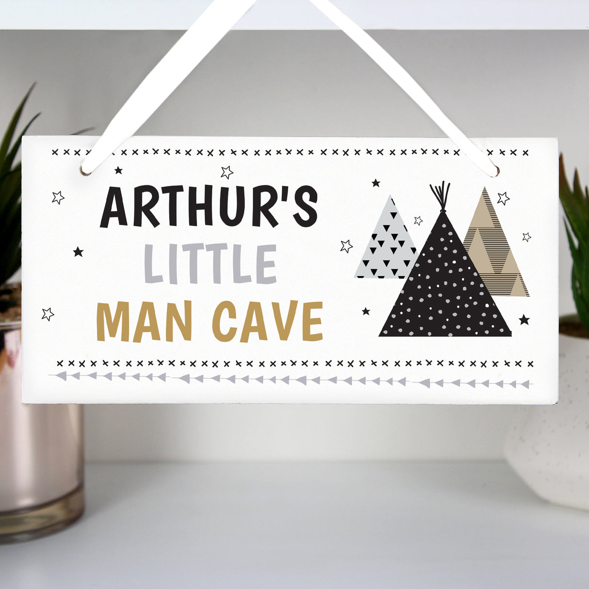 Personalised Wigwam Wooden Sign: 1 - Signs & Plaques By Gift Moments