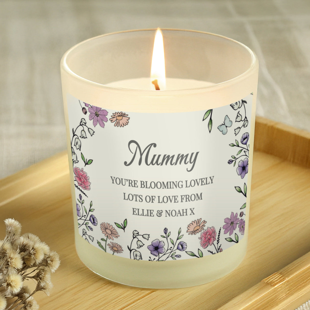 Personalised Wild Flowers Candle Jar: 2 - Candles By Gift Moments