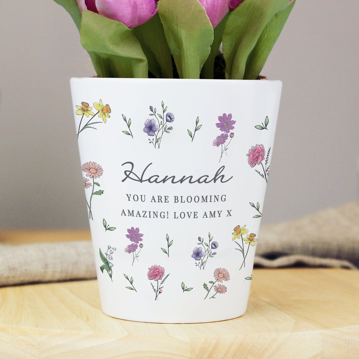 Personalised Wild Flowers Plant Pot: 2 - Pots & Planters By Gift Moments