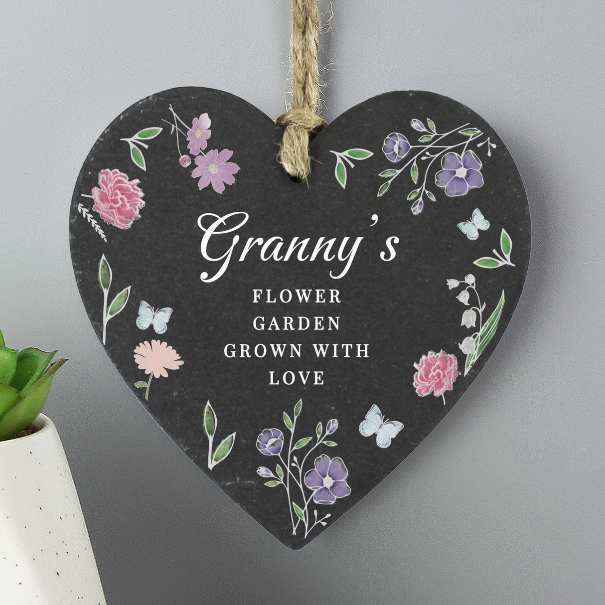 Personalised Wild Flowers Slate Heart - Shop Decorations At Gift Moments - 1