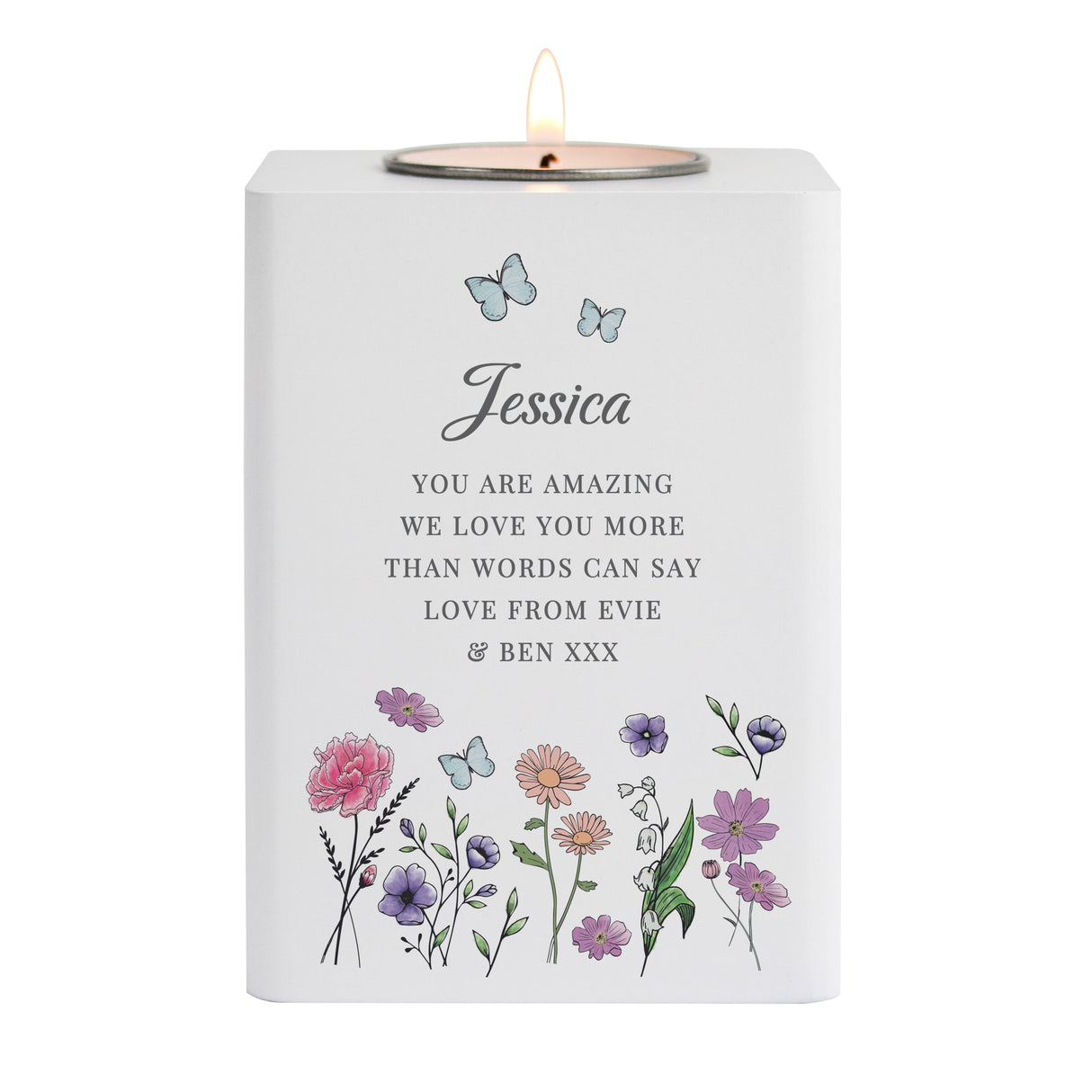 Personalised Wild Flowers Tealight Holder - Shop Candle Holders At Gift Moments - 5