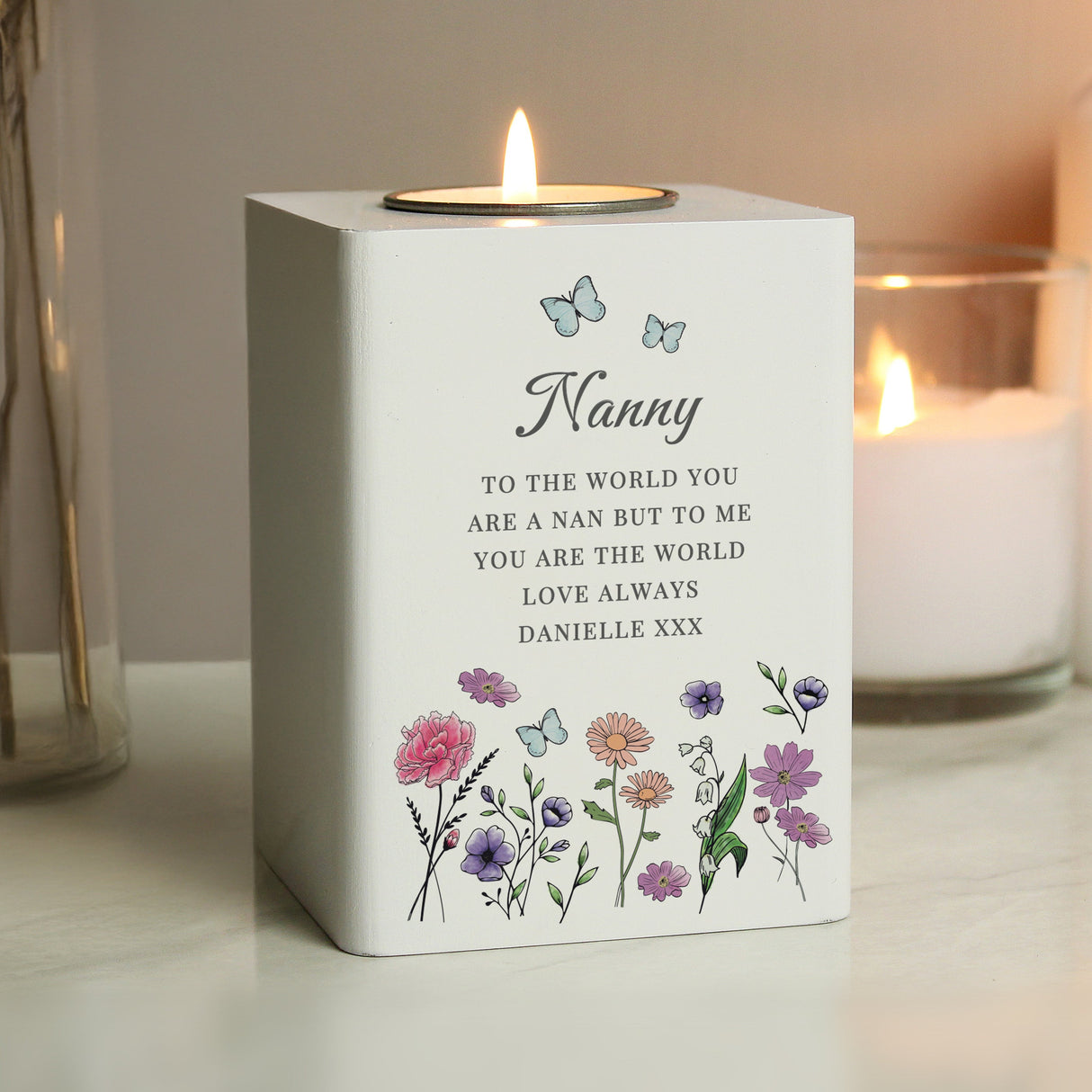 Personalised Wild Flowers Tealight Holder - Shop Candle Holders At Gift Moments - 2