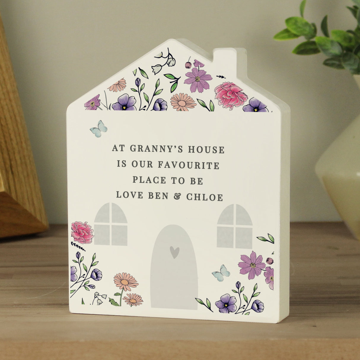 Personalised Wild Flowers Wooden House Ornament - Shop Ornaments At Gift Moments - 2