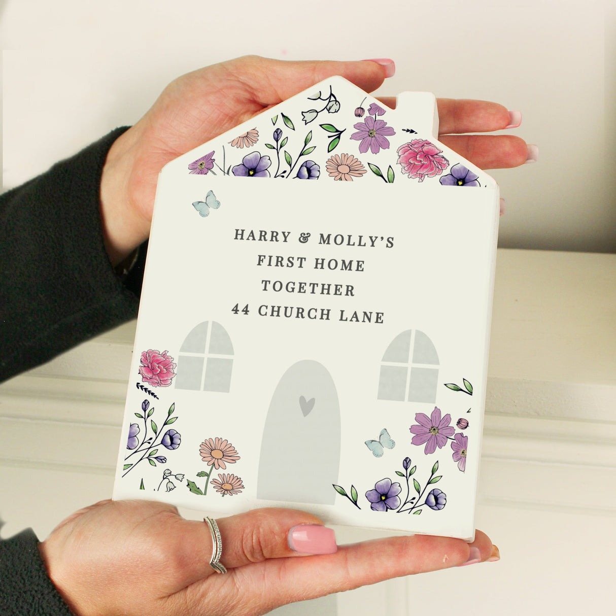 Personalised Wild Flowers Wooden House Ornament - Shop Ornaments At Gift Moments - 1