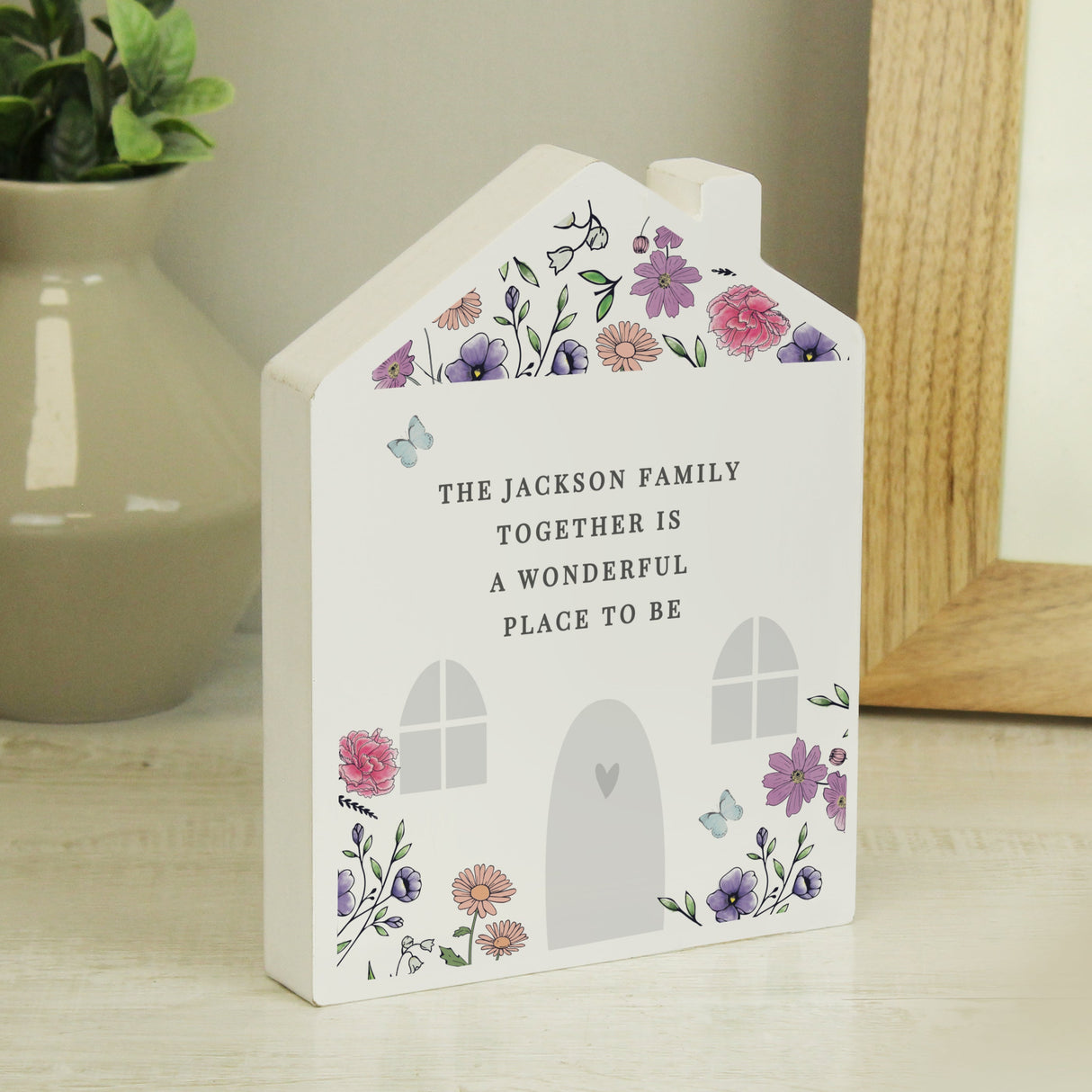 Personalised Wild Flowers Wooden House Ornament - Shop Ornaments At Gift Moments - 3