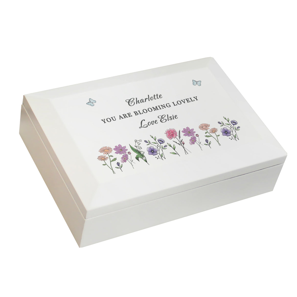 Personalised Wild Flowers Wooden Jewellery Box - Shop Jewellery Boxes At Gift Moments - 6