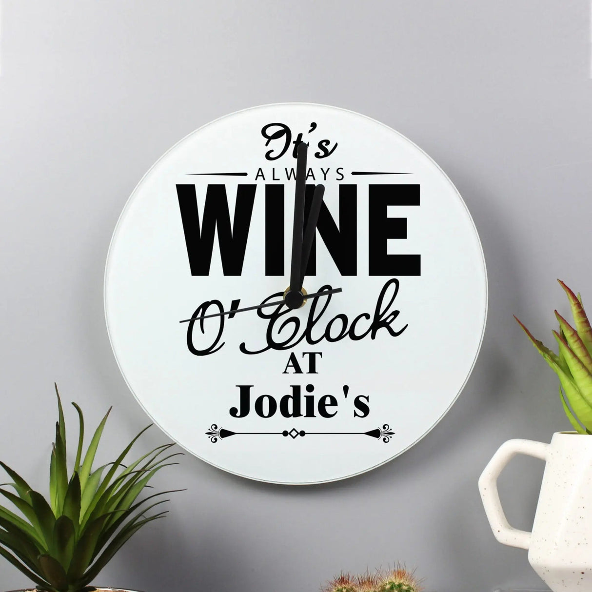 Personalised Wine OClock Clock: 2 - Clocks By Gift Moments