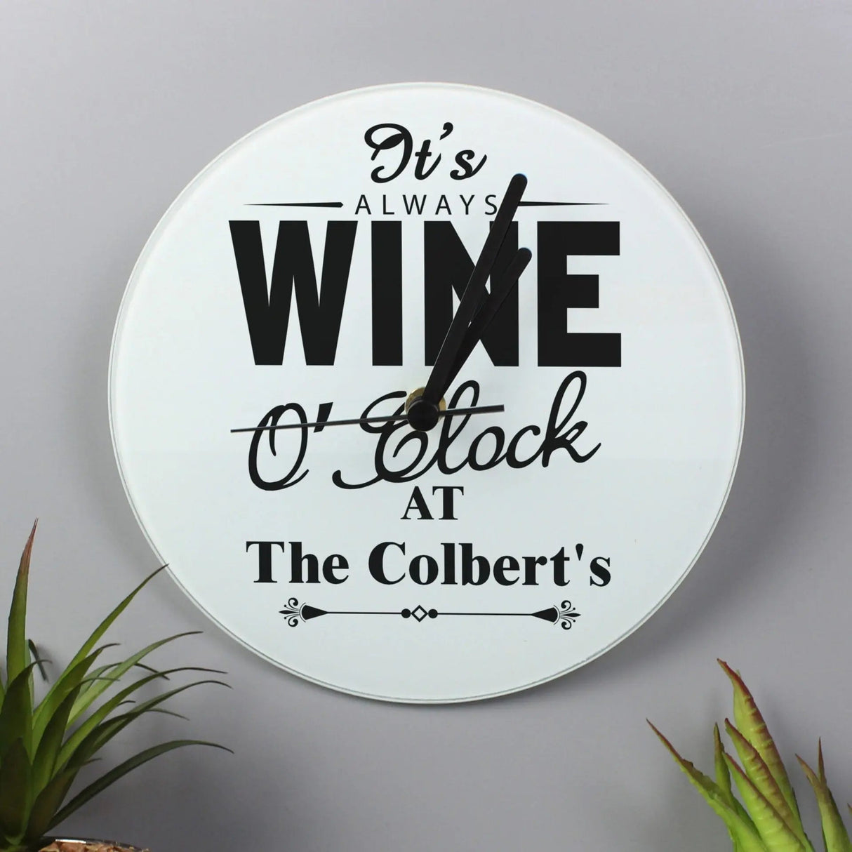 Personalised Wine OClock Clock: 1 - Clocks By Gift Moments