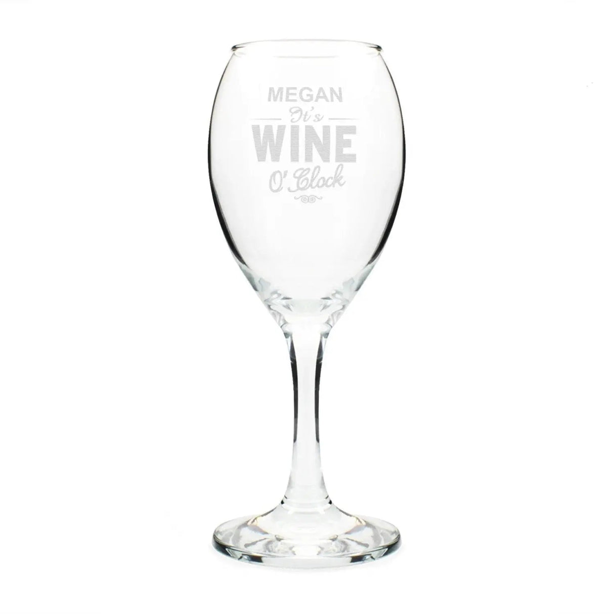 Personalised Wine O’Clock Engraved Wine Glass: 2 - Wine Glasses By Gift Moments