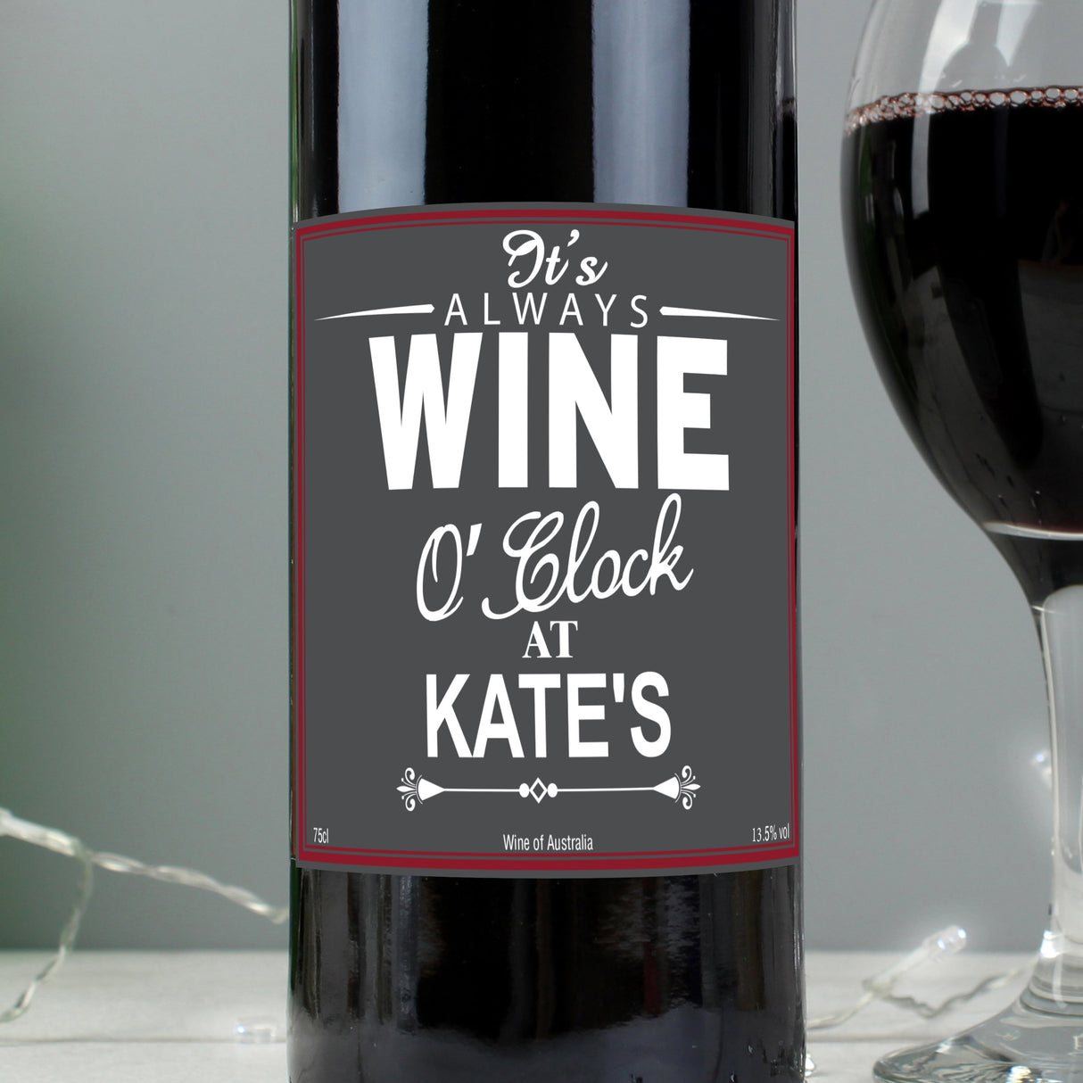 Personalised Wine O’Clock Red Wine: 4 - Wine By Gift Moments