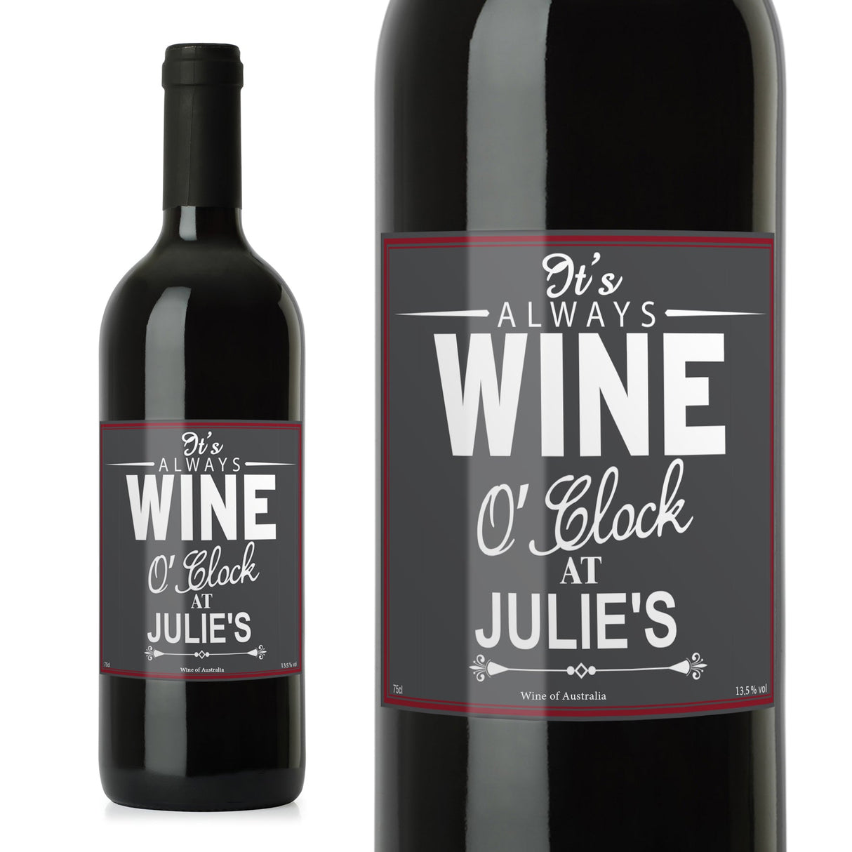 Personalised Wine O’Clock Red Wine: 2 - Wine By Gift Moments