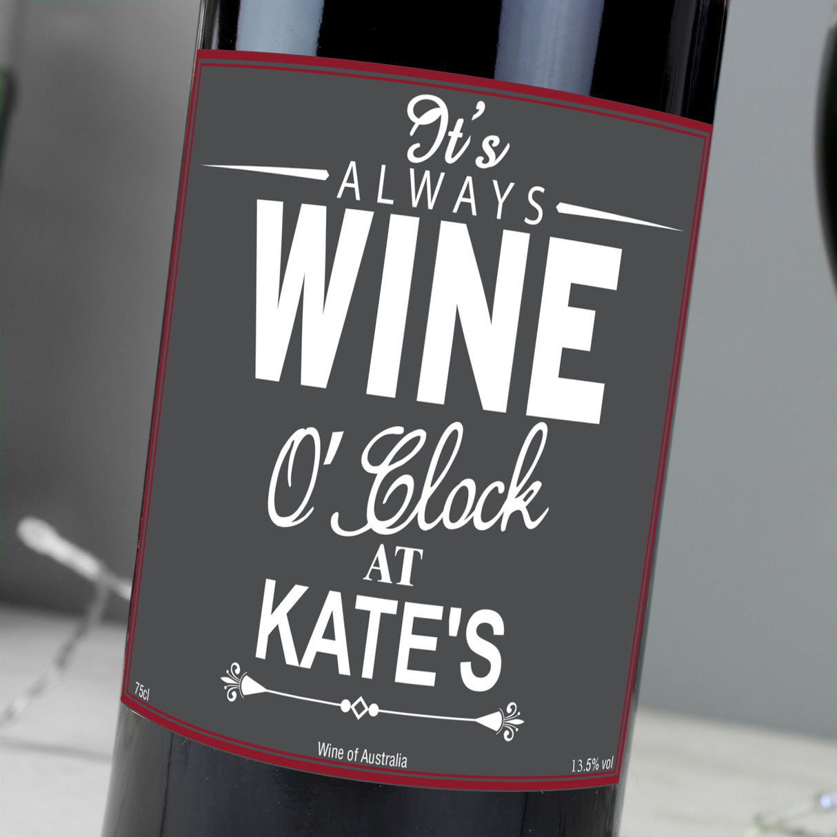 Personalised Wine O’Clock Red Wine: 5 - Wine By Gift Moments