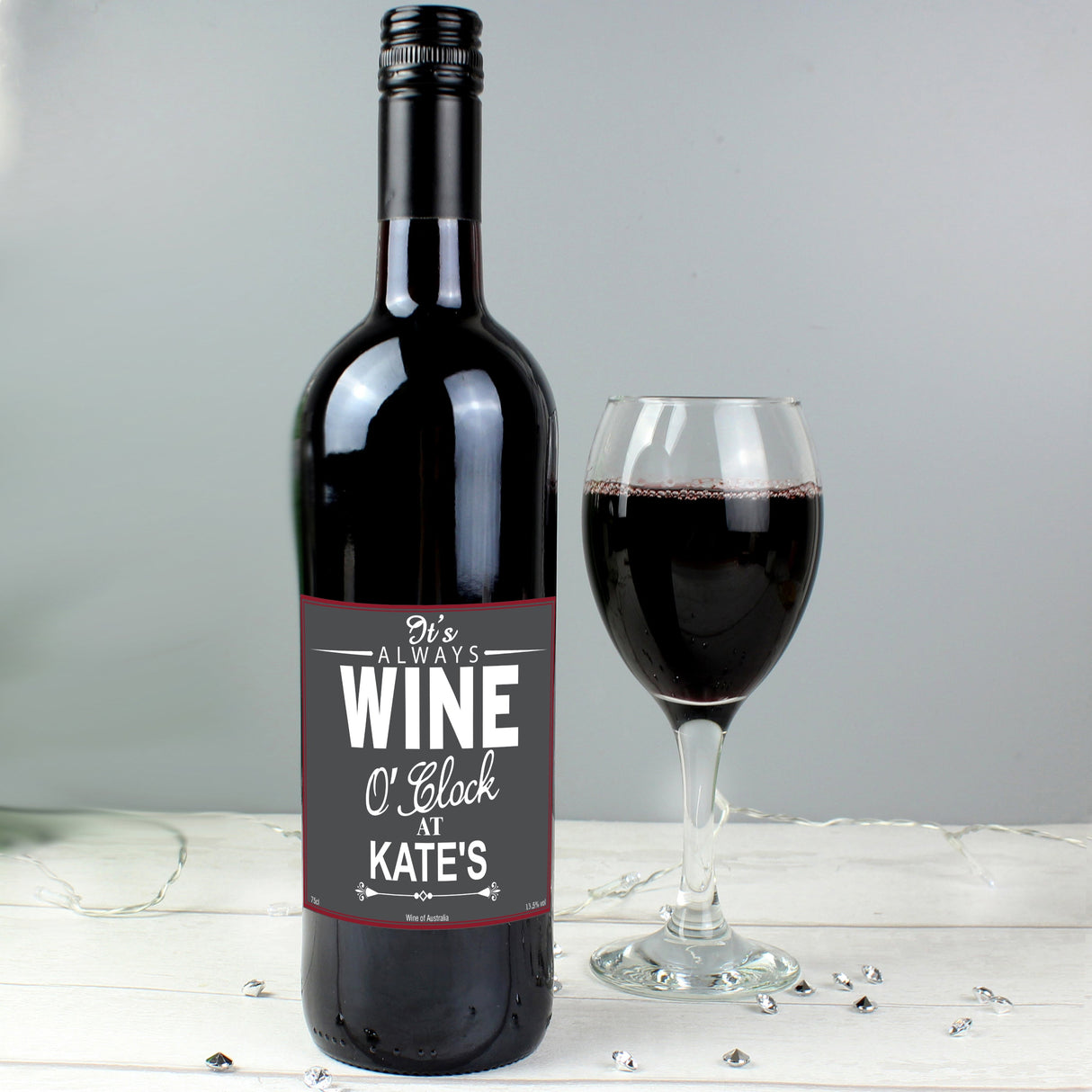 Personalised Wine O’Clock Red Wine: 1 - Wine By Gift Moments