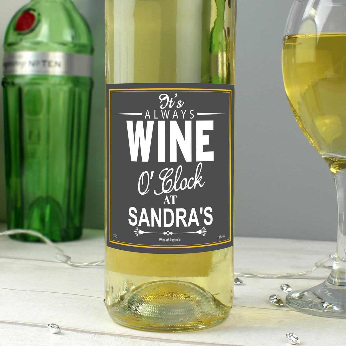 Personalised Wine O’Clock White Wine: 3 - Wine By Gift Moments
