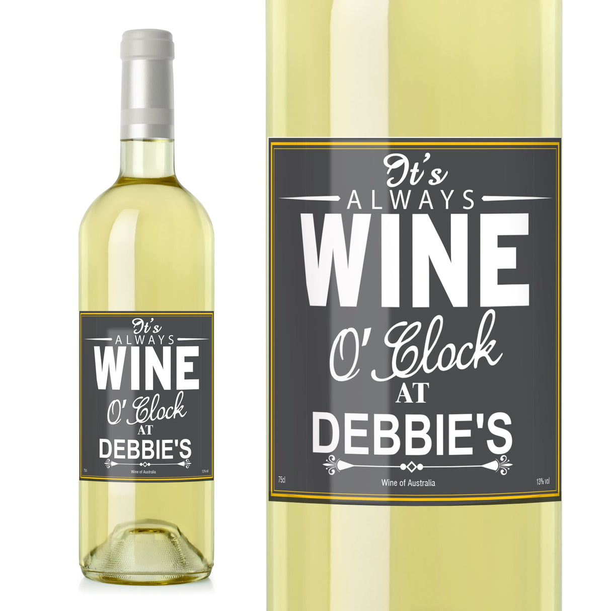 Personalised Wine O’Clock White Wine: 2 - Wine By Gift Moments