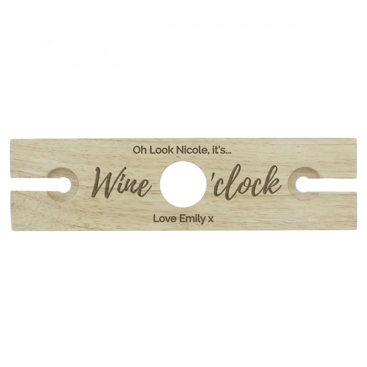Personalised ’Wine O’clock’ Wine Glass & Bottle Holder: 3 - Barware By Gift Moments