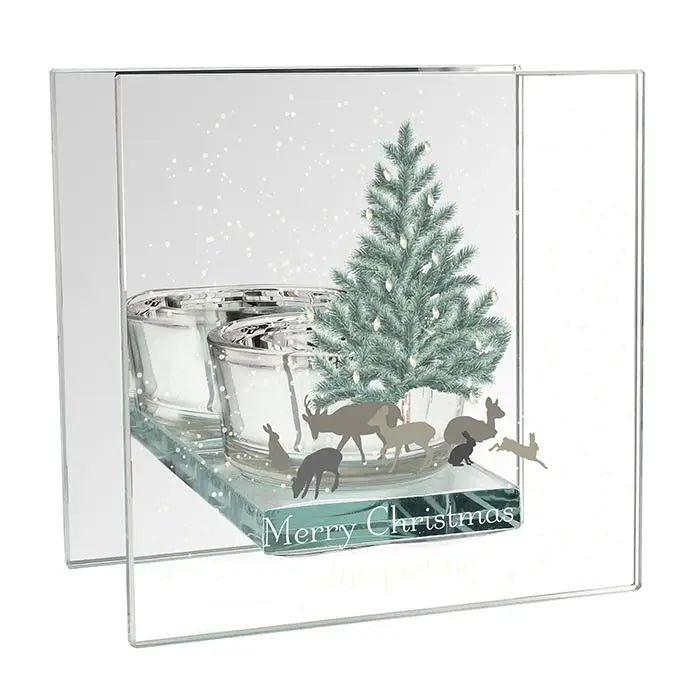 Personalised A Winter’s Night Mirrored Glass Tealight Candle Holder - Shop Candle Holders At Gift Moments - 4