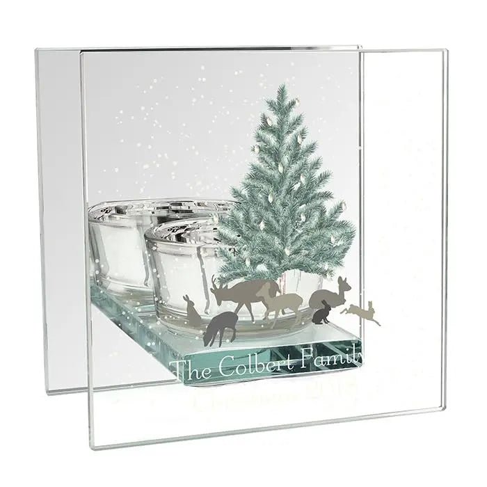 Personalised A Winter’s Night Mirrored Glass Tealight Candle Holder - Shop Candle Holders At Gift Moments - 2